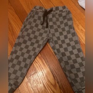 George Hats Black Grey Checkered Denim Joggers 2-3T